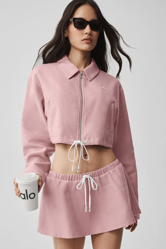 Alo Yoga Cropped Fan Favorite + Jupe - Rose